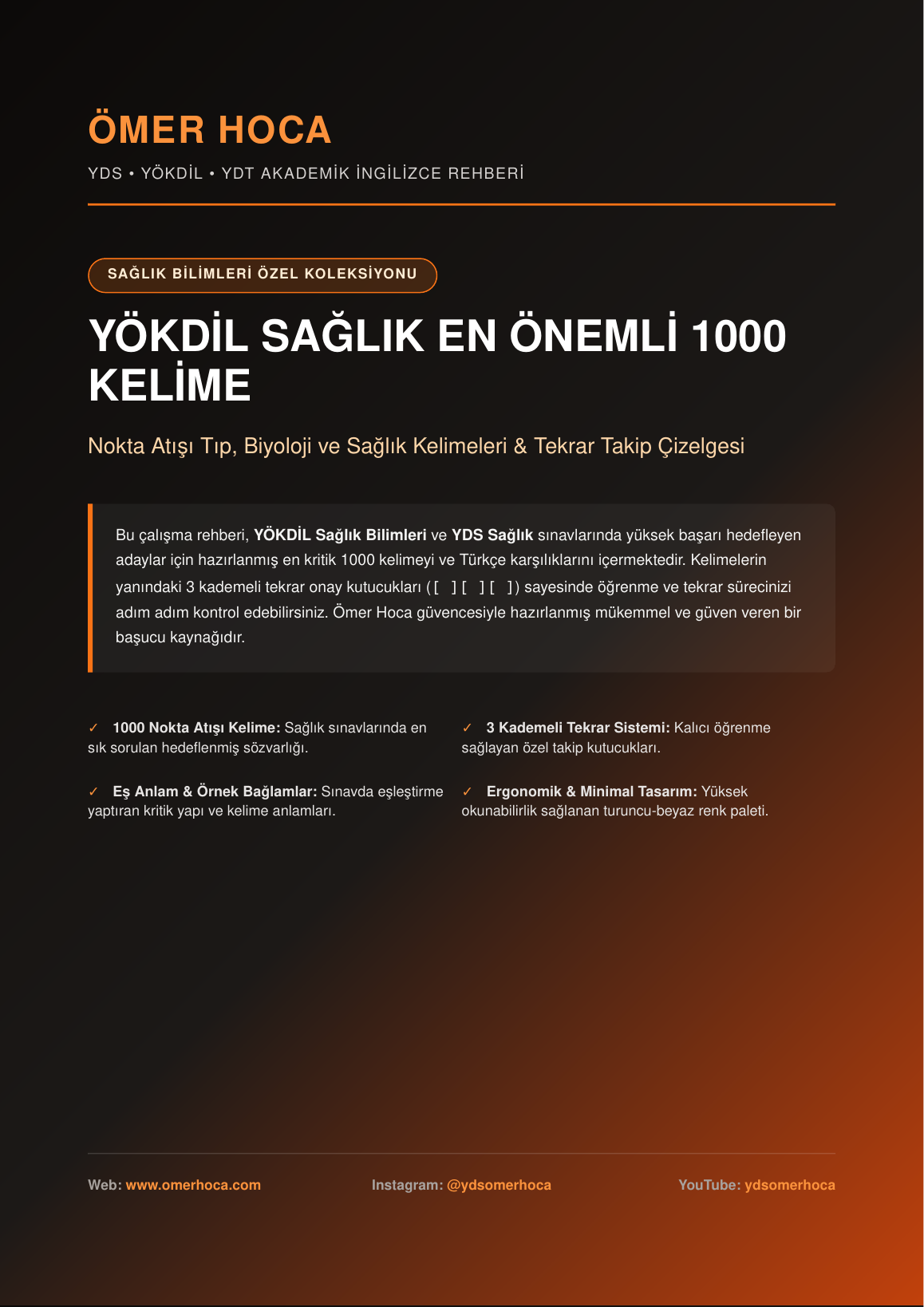 YÖKDİL Sağlık İçin Bilinmesi Gereken 1000 Kelime kapak görseli